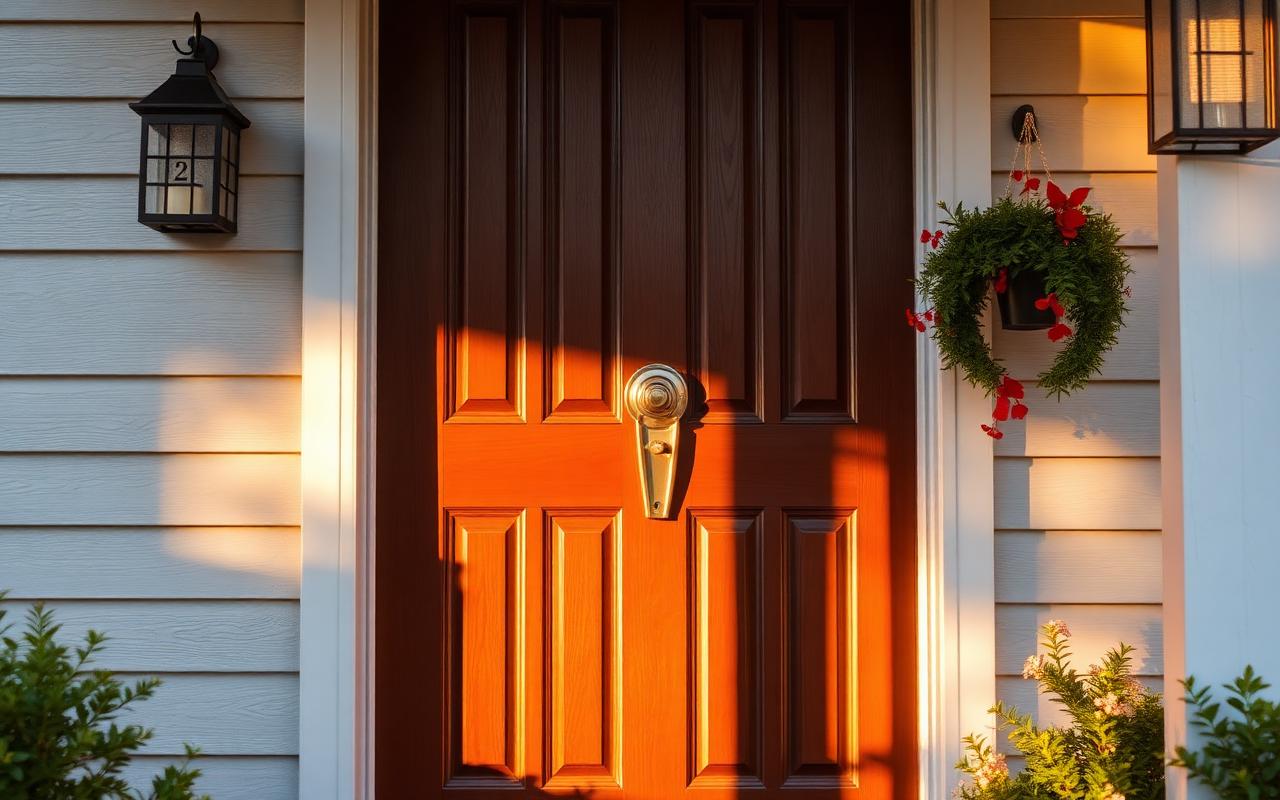 Residential locksmith installing a lock at a home in Angier, NC